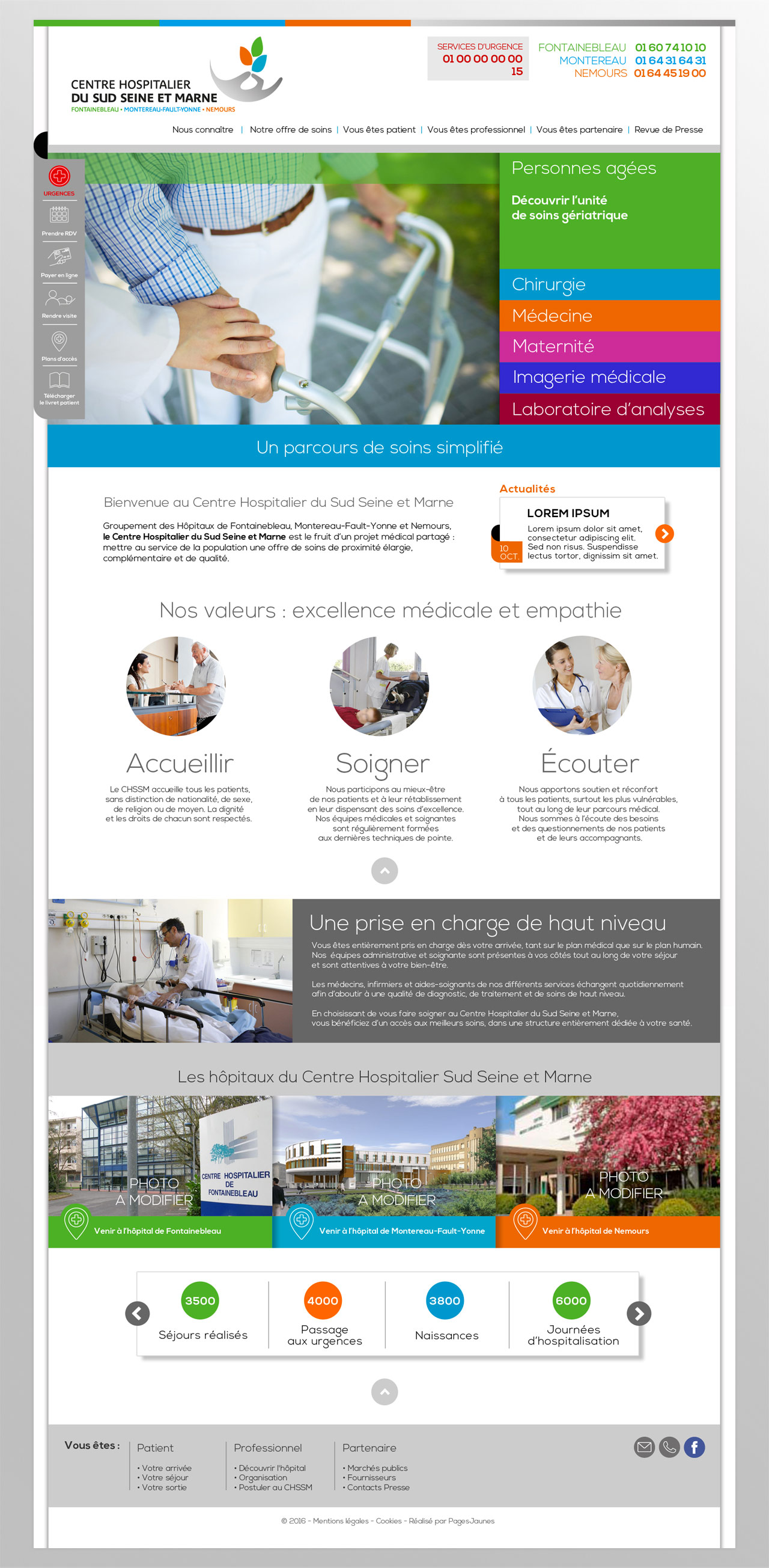 Design du site web CH Sud Seine-et-Marne